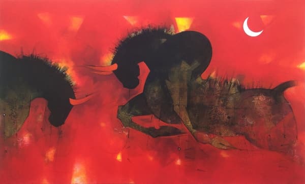 Bulls with the Moon